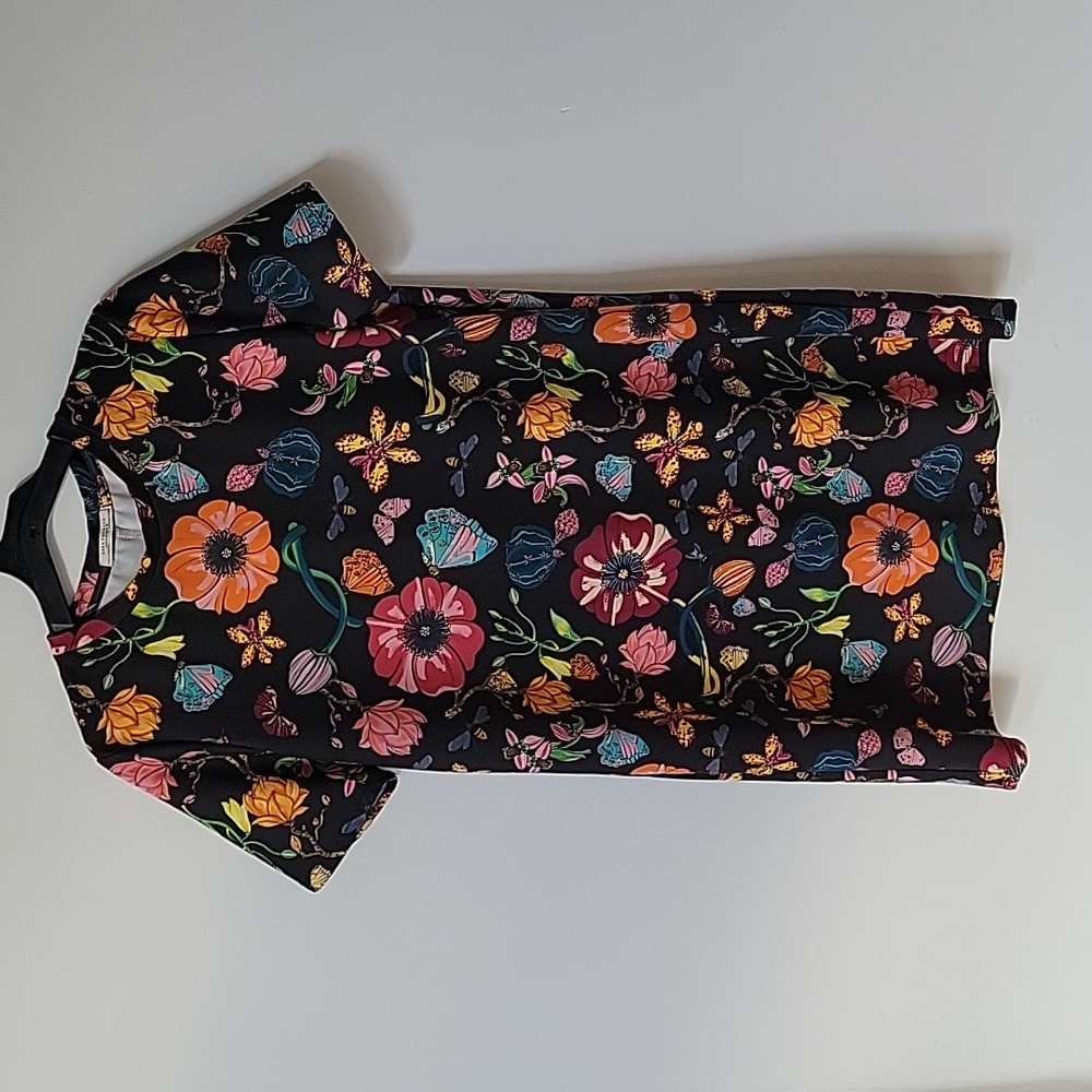 Zara Black Floral Dress, Medium